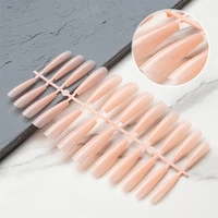 24pcs fake nail color whole strip full sticker t shaped ballet xxxl diy extension manicure patch solid color hair embryo manicur