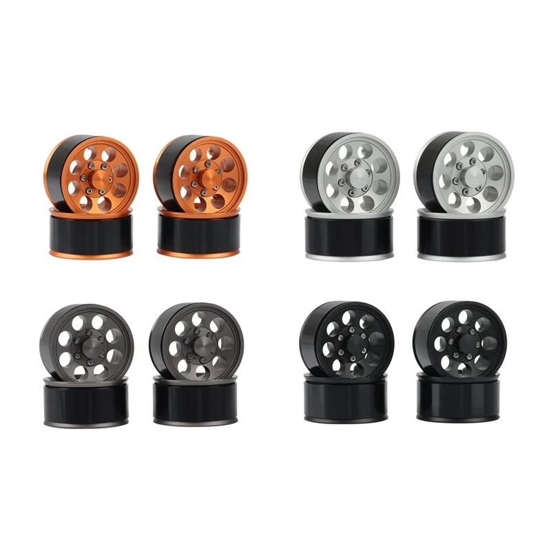 

4PCS 1.55 Metal Beadlock Wheel Rims Hub for 1/10 RC Crawler Car RC4WD D90 TF2 Tamiya CC01 LC70 LC80 MST JIMNY