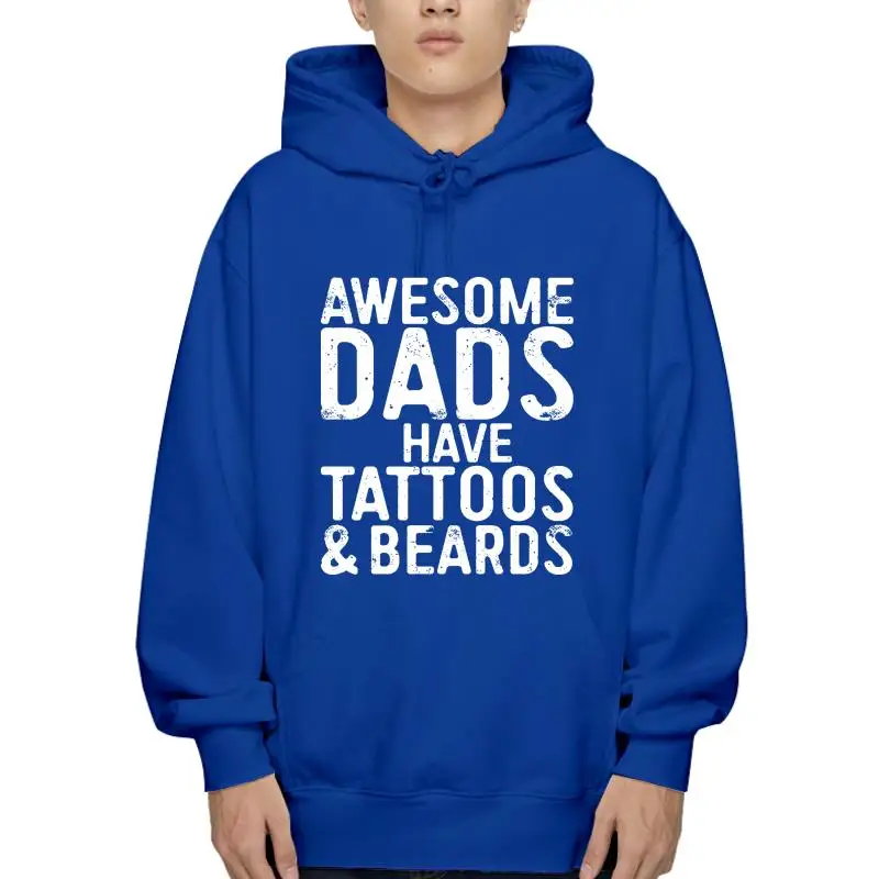 

Mens Awesome Dads Haveattoos and Beards Hoodie Funnyif Hoodys Hoody 100% Cotton Humor Men Crewneck Pullover Hoodys Hoody