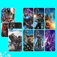 marvel cute hero groot for xiaomi redmi note 10s 10 k50 k40 gaming pro 10 9at 9a 9c 9t 8 7a 6a 5 4x transparent phone case