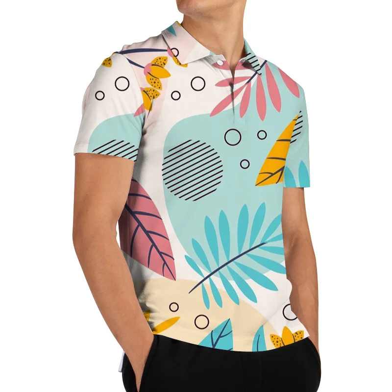 

Рубашка-поло мужская с коротким рукавом, модная дизайнерская блуза, повседневная одежда в деловом стиле, лето