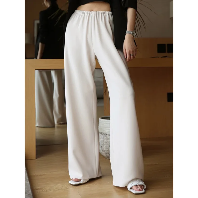 2023 Spring and Summer New Classic Basic Style Acetate Fabric Drape Air Pants Casual All-match Trousers