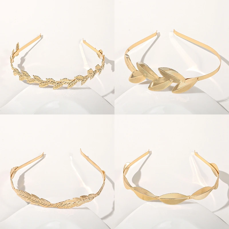 Leaf Headband Headpiece Crown Tiara Headdress Goddess Greek Head Jewelry Bride Wedding Hair Accessories
