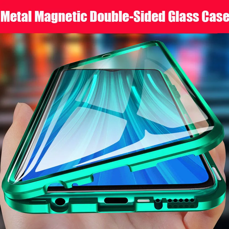 

Metal Magnetic Phone Case For Samsung A54 A53 A52 A71 A51 A34 Double Sided Glass Cover For Samsung S23 S22 S21 Ultra Plus S20 FE