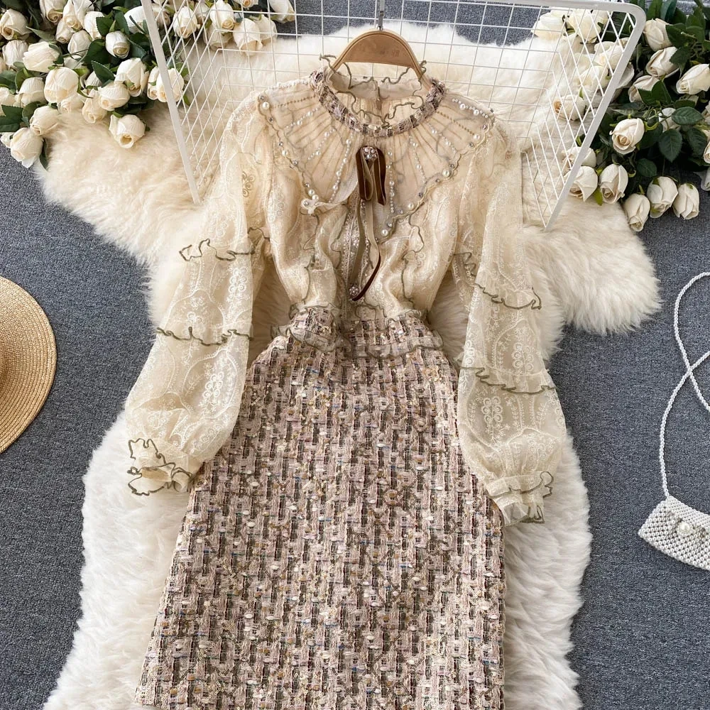 Высококачественная роскошная женская маленькая ароматная юбка во французском