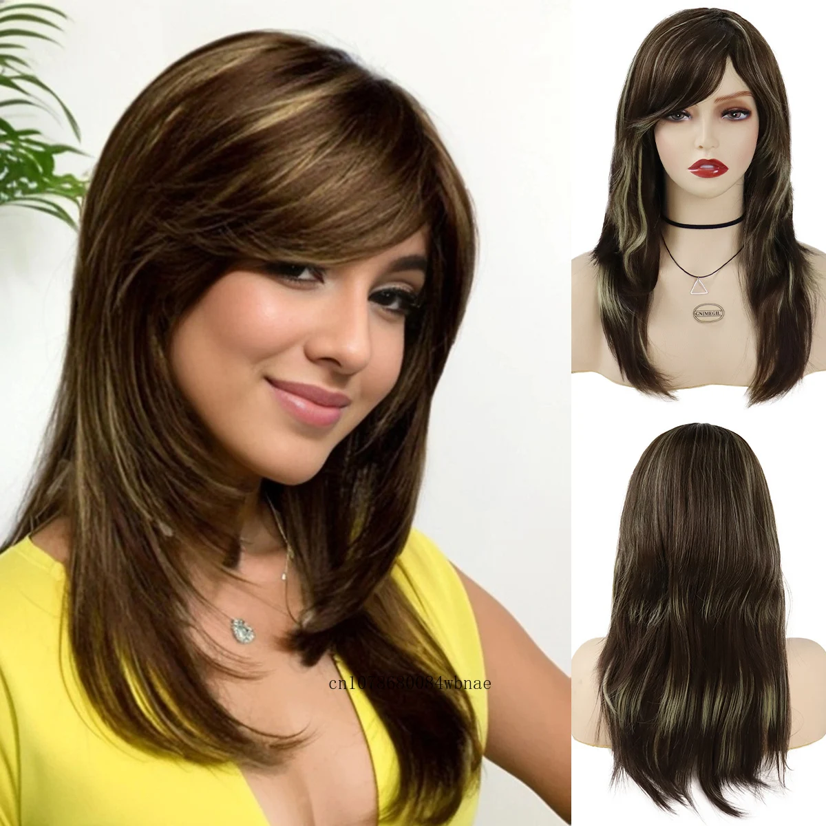 Смешанные коричневые парики из синтетических волос для женщин женский