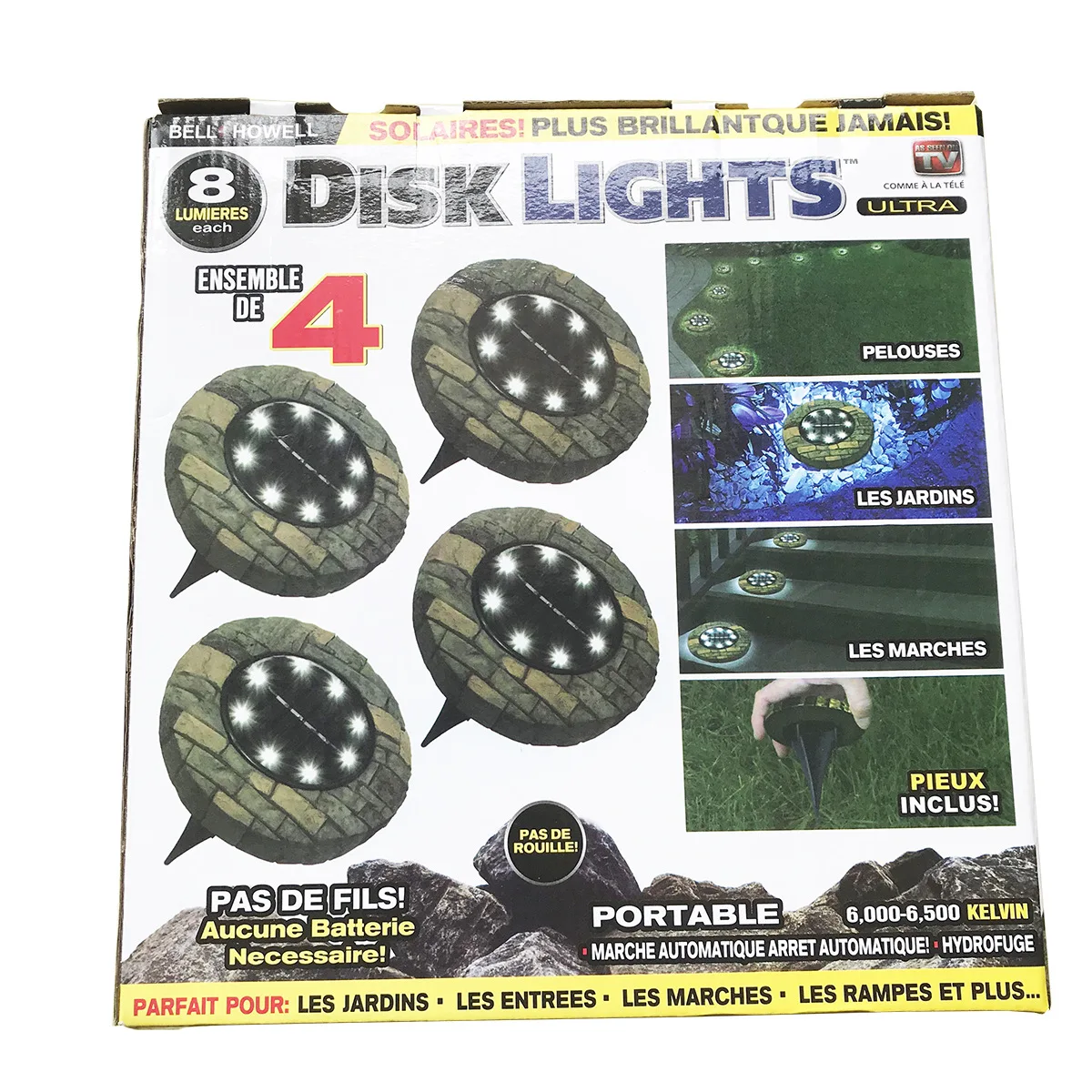 

Solar Buried Lamp Marble Courtyard Lawn Landscape Lamp, 8 Led Outdoor Lights