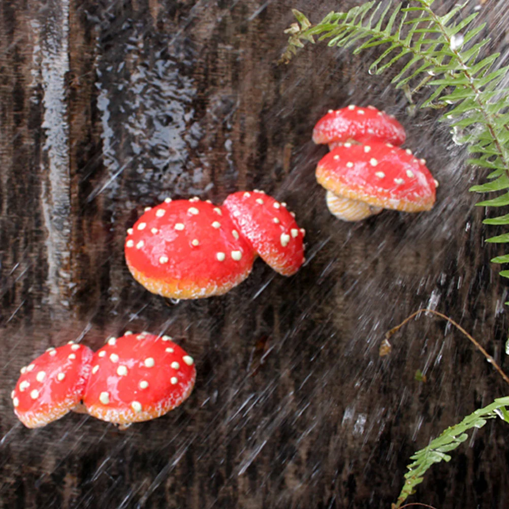 

3Pcs Micro Landscape Mushroom Decorations Resin Mushrooms Simulation Mushrooms