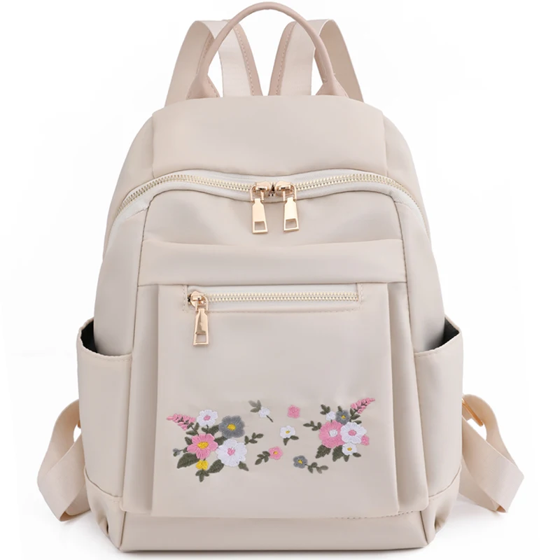 

Three Colors Are Available Bag Original Chinese Style Embroidery Double Shoulder Back Nylon Backpacks Women's Designer Schoolbag