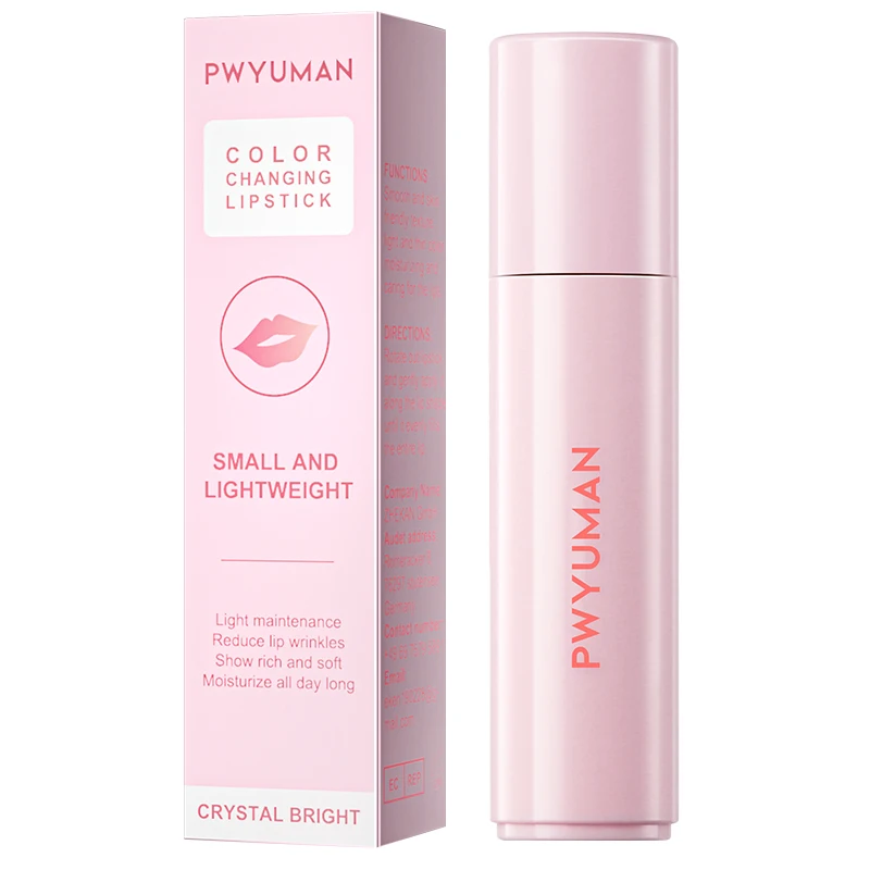 Увлажняющий бальзам для губ Волшебная помада меняющая цвет блеск розовый Уход за