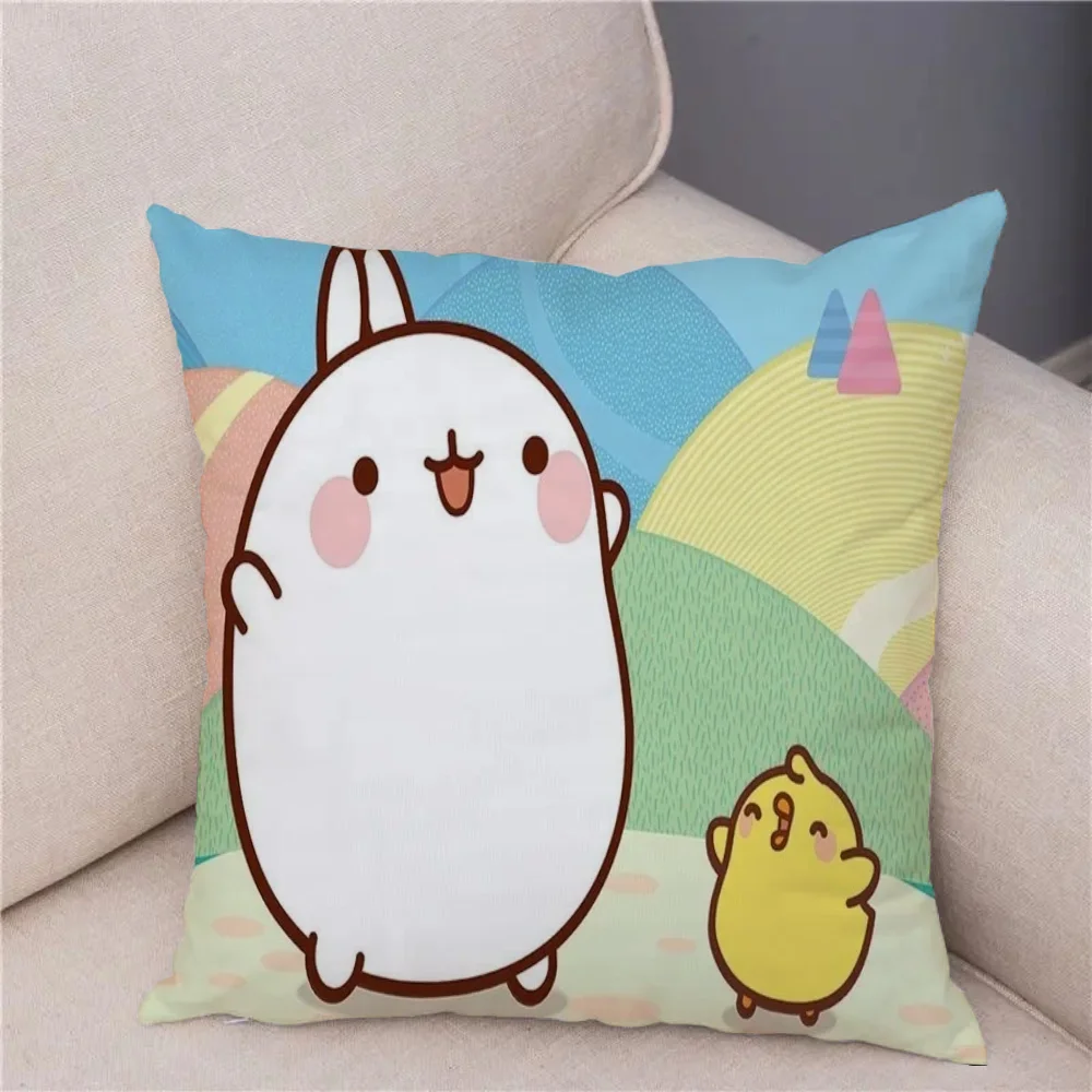 Molang Декоративные Чехлы Для Подушек Двойное Постельное Белье Короткие Плюшевые