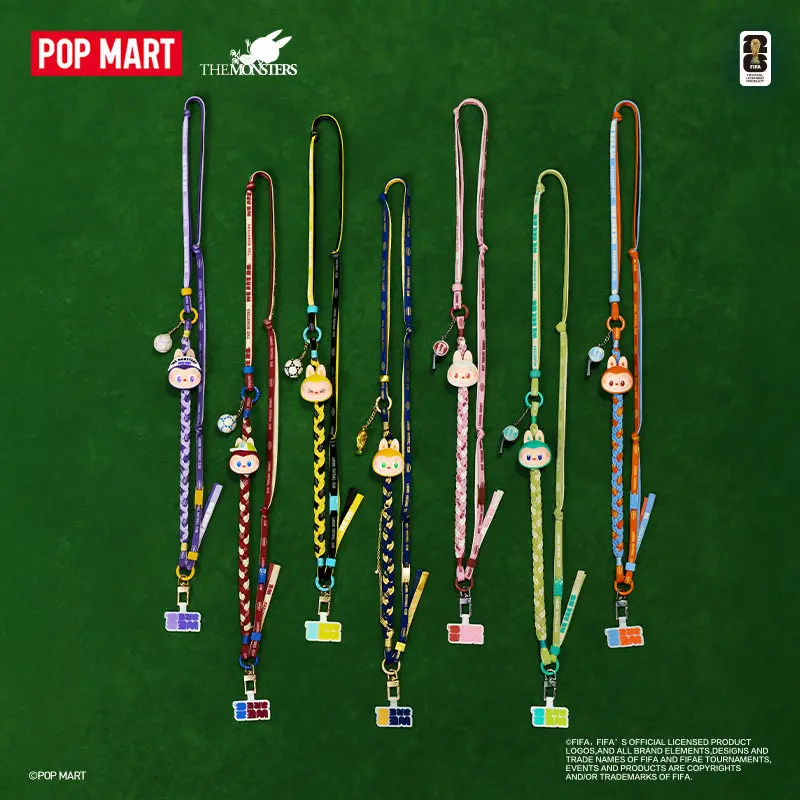 Фото POPMART LABUBU THE MONSTERS FIFA Series Long Rope Blind Box: Креативная коллекция-сюрприз, праздничный подарок, украшение №3
