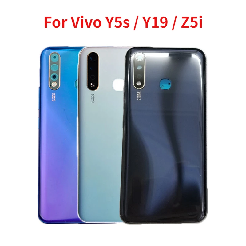 Новая задняя крышка для Vivo Y5s Y19 Z5i V1934A V1934T задняя крышка батарейного отсека задняя крышка корпуса Фотоэлементы с объективом камеры