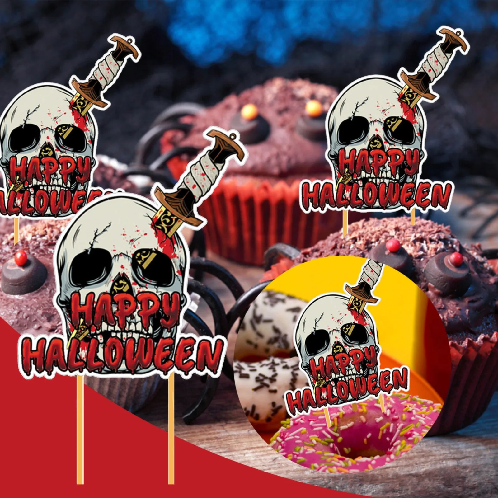 

Rainbow Cake Mix Halloween Horror Cake Topper Theme Decorations Boys Girls Happy Halloween Cake Toppers Happy Birthday for Women