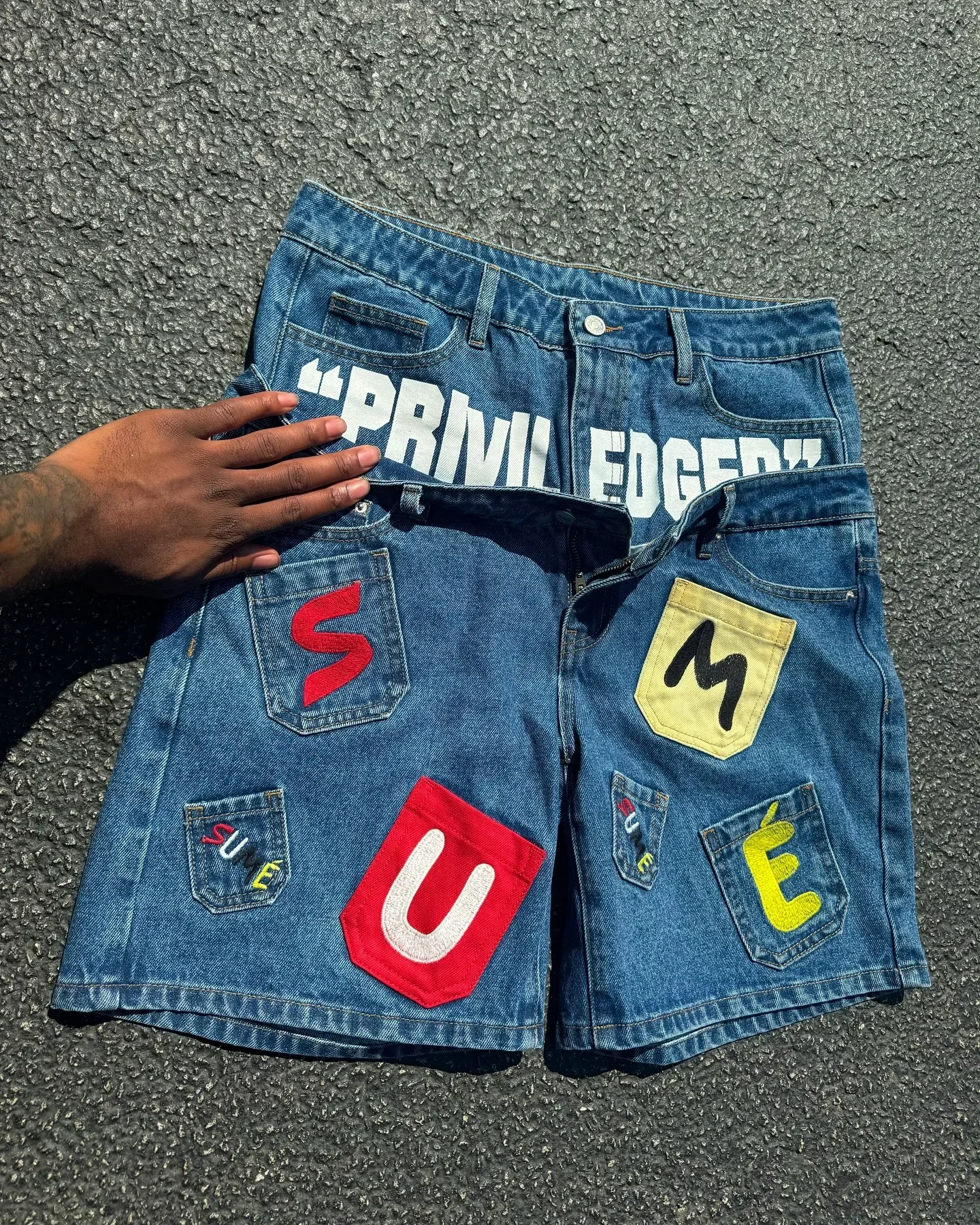 Джинсы в стиле хип-хоп с надписью джинсовые шорты пэчворк летние Y2k Ретро