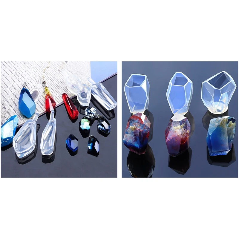 

7 Set Transparent Silicone Mould Dried Flower Resin Decorative Craft DIY Stone Mold Cutting Shape Type Epoxy Resin Molds, 1 Set