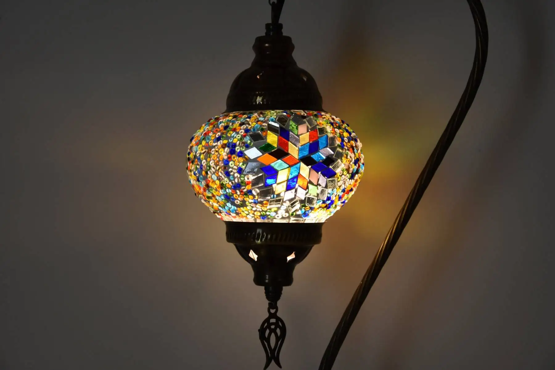 

Турецкая мозаика ручной работы, разноцветная стеклянная лампа с лебедем на шею, радужная настольная прикроватная лампа, ночник, абажур