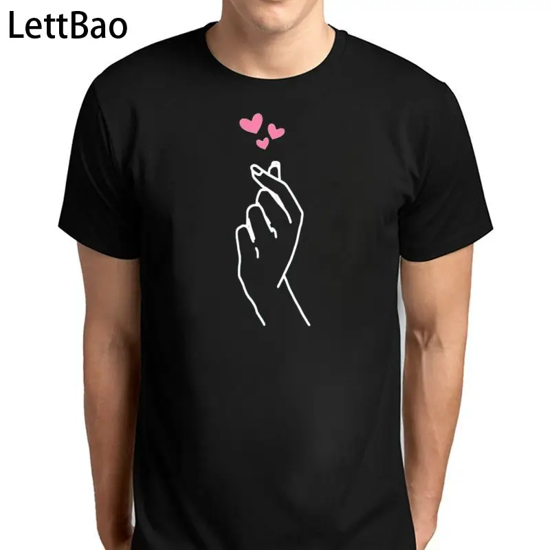 

Футболка мужская с принтом сердца и надписью «I Love You»