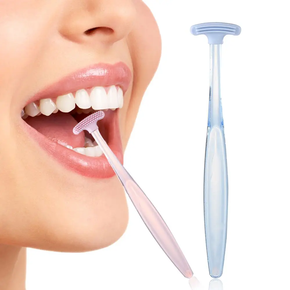 

Hot Bad Breath Double sided Silicone Hygiene Oral Clean Dental Care Cleaner Brush Tongue Scraper