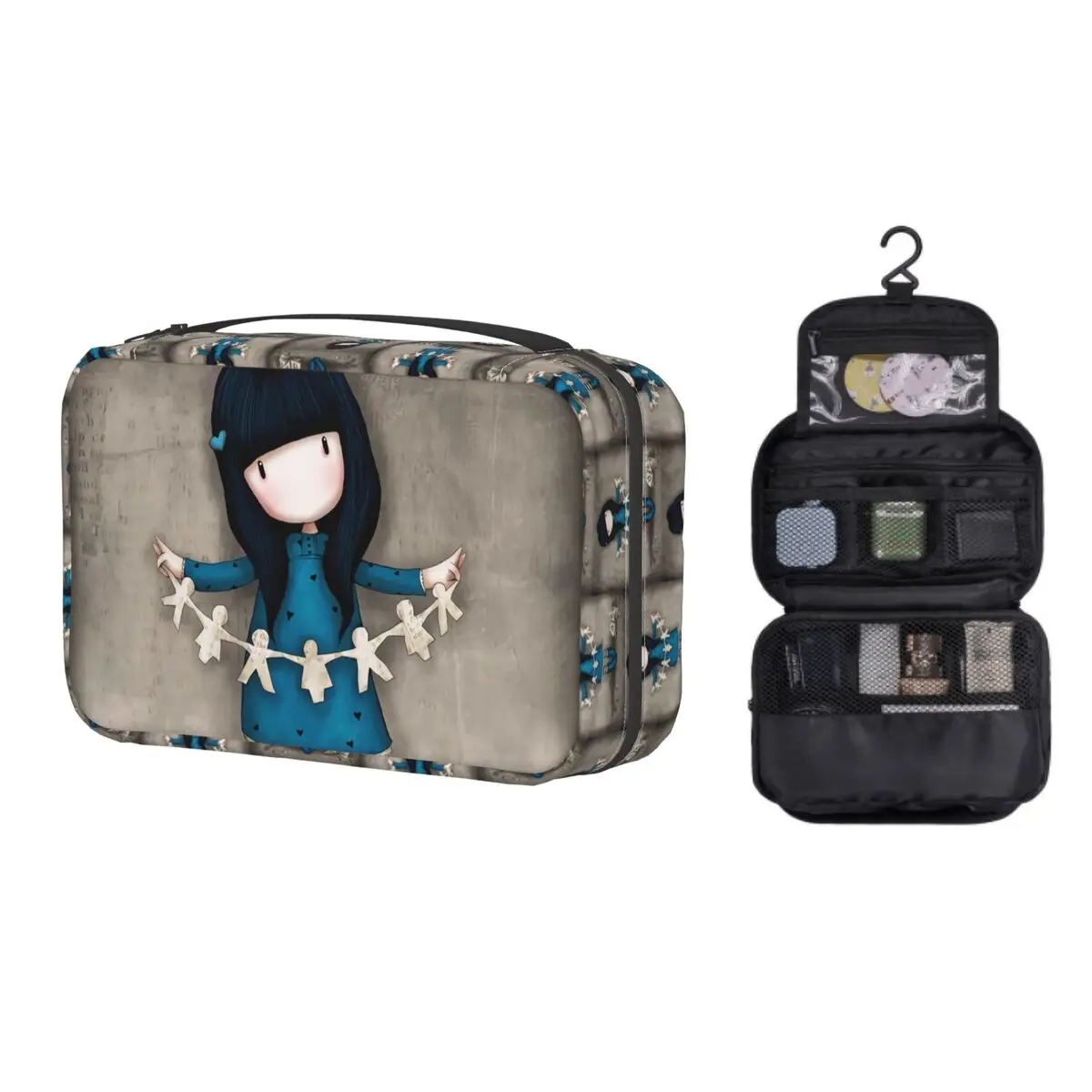 

Custom Coque Art Cartoon Santoro Gorjuss Travel Cosmetic Bag Women Makeup Toiletry Organizer Ladies Beauty Storage Dopp Kit