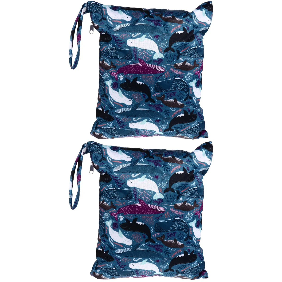 

2pcs Double Zipper Baby Diaper Bag Over-sized Printing Waterproof Diaper Bag