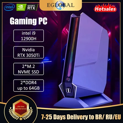 Eglobal F10 мини-ПК Intel Core i9 12900H i7 12700H с Nvidia RTX 3050 игровой настольный компьютер PCIE 4,0 Wifi 6 BT5.0 Windows 11