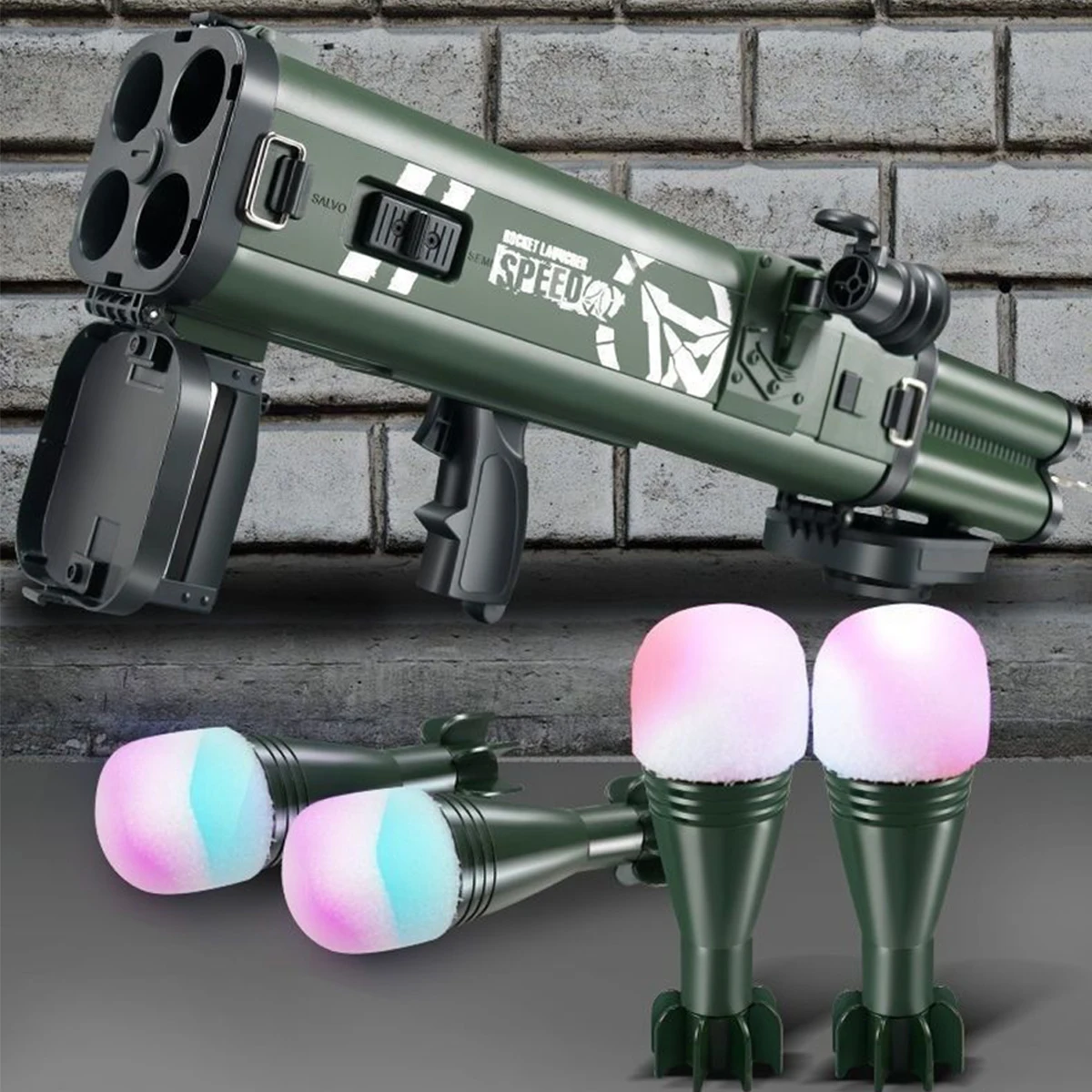 Ролевая четырехъядерная игрушка Ракетница стрельба мягкое оружие искусственное