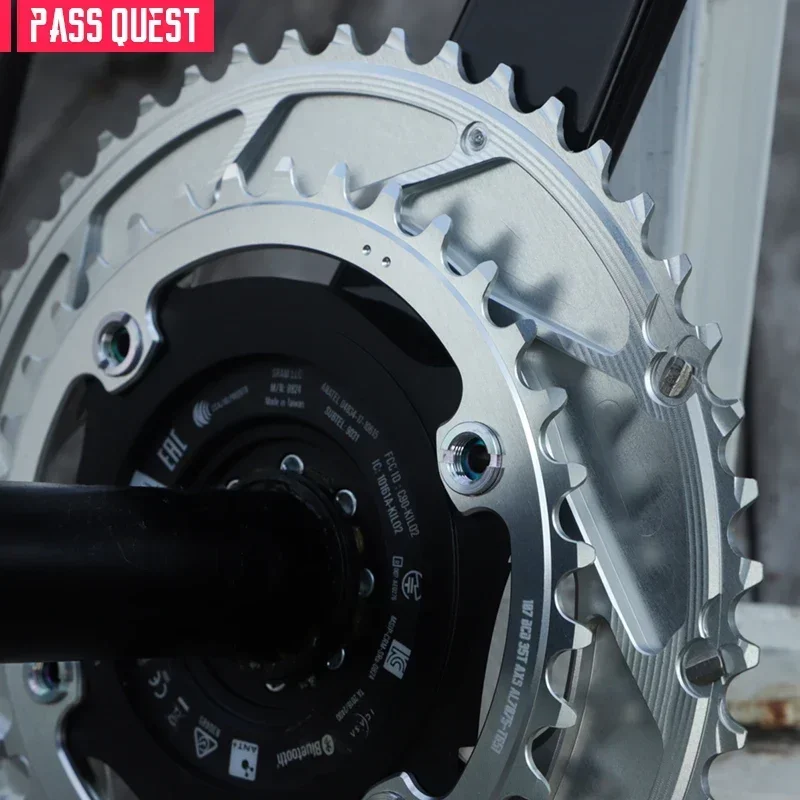 Двойное кольцо для цепи PASS QUEST 107 bcd 2X с 4 болтами SRAM FORCE Quarq Power Meter AXS 12 скоростей