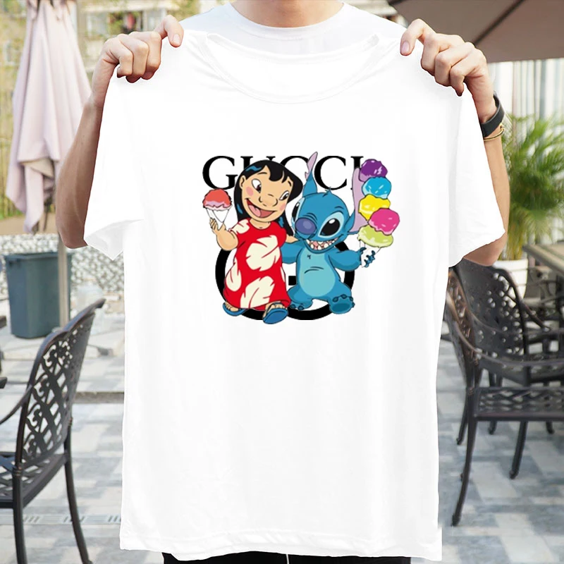 

Stitch T-Shirt Ladies Fashion Casual Short Sleeve Top Aesthetic Clothes Graphic T Shirts Y2k Top Harajuku Shirt
