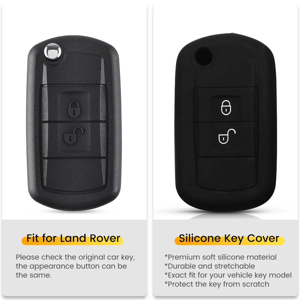 KEYYOU брелки для ключей силиконовый чехол Land Rover LR3 обнаружения 3 Range Sport Vouge 2005 - 2010 Fob