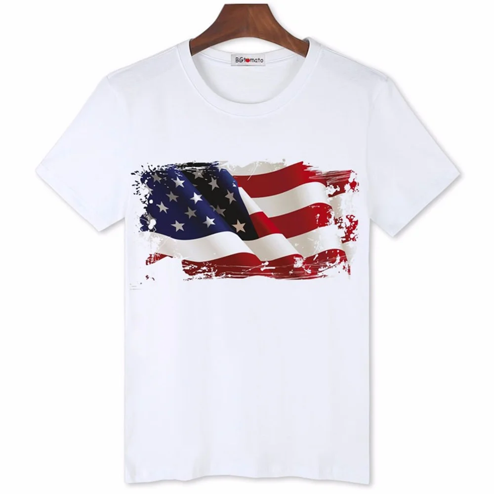 

BGtomato 3D American Flag T-shirts for Men Summer cool Tops short sleeve casual Shirts Brand good quality comfortable Tees