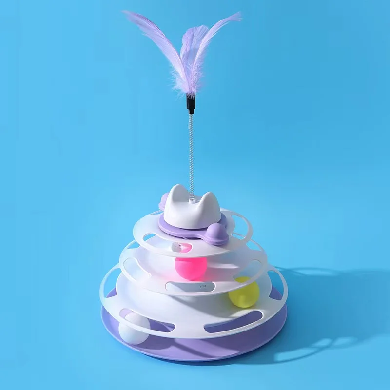 Интерактивная игрушка-башня для кошек с вращающимися роликами для кошек ...