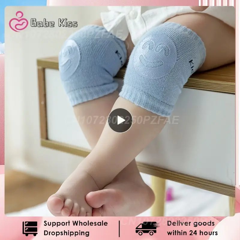 

1~10PCS Child Knee Protector Summer Terry Baby Socks Elbow Protector Toddler Crawling Knee Protector Baby Child Smiley Face Knee
