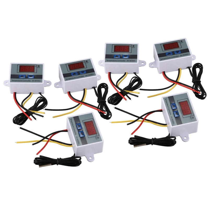 

6Pcs 220V 10A Digital LED Temperature Controller Thermostat Control Switch Probe