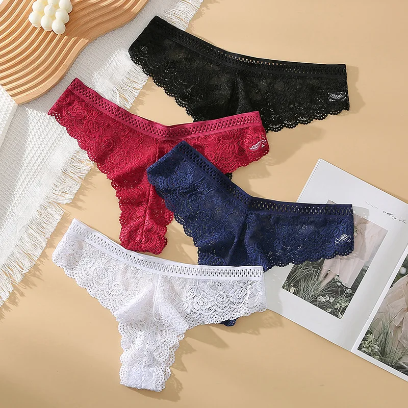 3 шт. женские кружевные бесшовные трусики