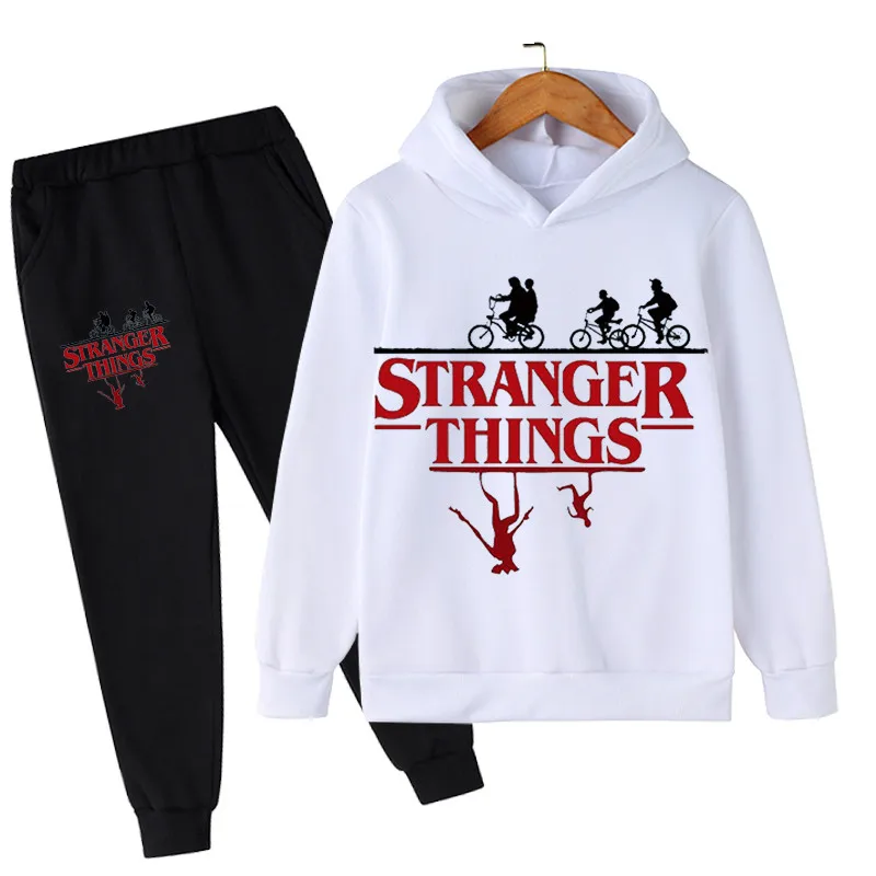 

Children Stranger Things 4 Clothing Set Fall Kids Hooded Set Boys Casual Sports Pants 2pcs Cartoon Hoodies Teens Suit Tracksuit