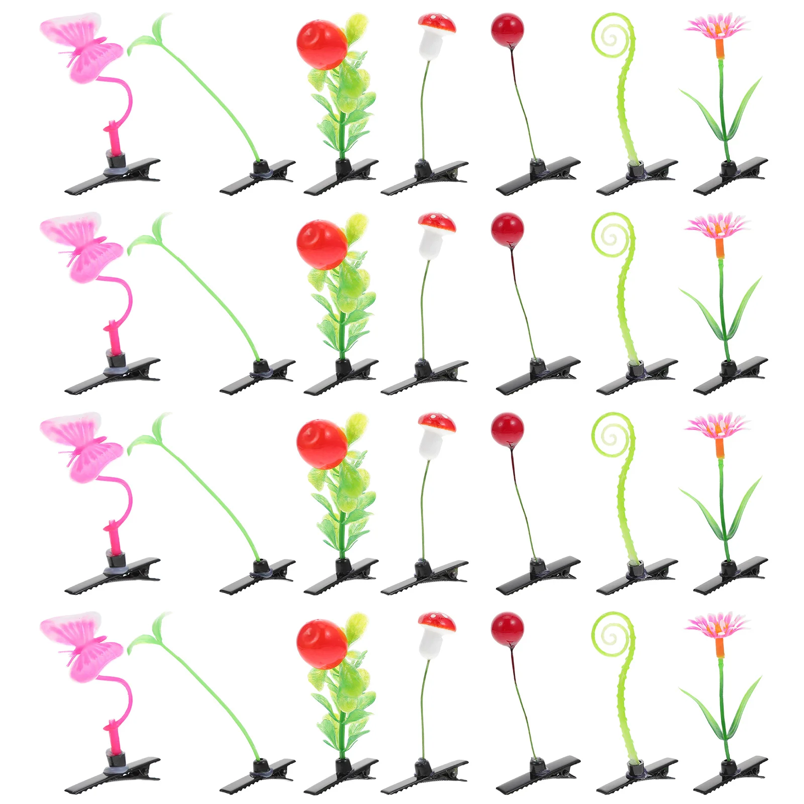 

28pcs Simulation Plant Hair Clip Creative Hairpins Lovely Girls Hair Barrettes