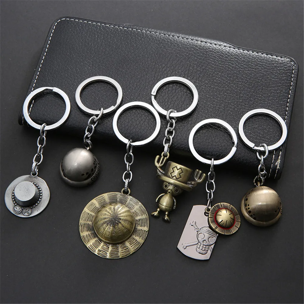 

Аниме One Piece Luffy Hat Zoro Sanji экшн-фигурка модели детские игрушки Подарочный металлический брелок для ключей подвеска