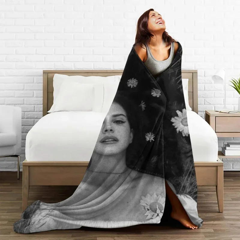 

Lana Del Rey Blanket Flannel All Season Musician Ldr Breathable Lightweight Thin Throw Blankets For Home Bedroom Bedspreads