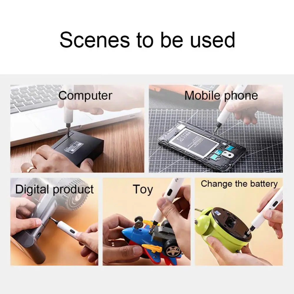 mini precision electric screwdriver kit cordless power screwdriver set screw driver bits for laptop pc mobile phones repair tool free global shipping