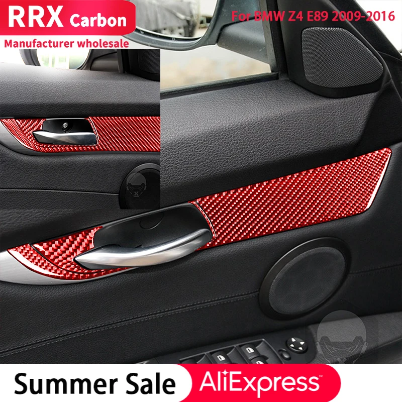 

For BMW Z4 E89 2009-2016 Roadster Car Door Handle Pull Frame Door Panel Cover Trim Carbon Fiber Sticker Car Interior Accessories