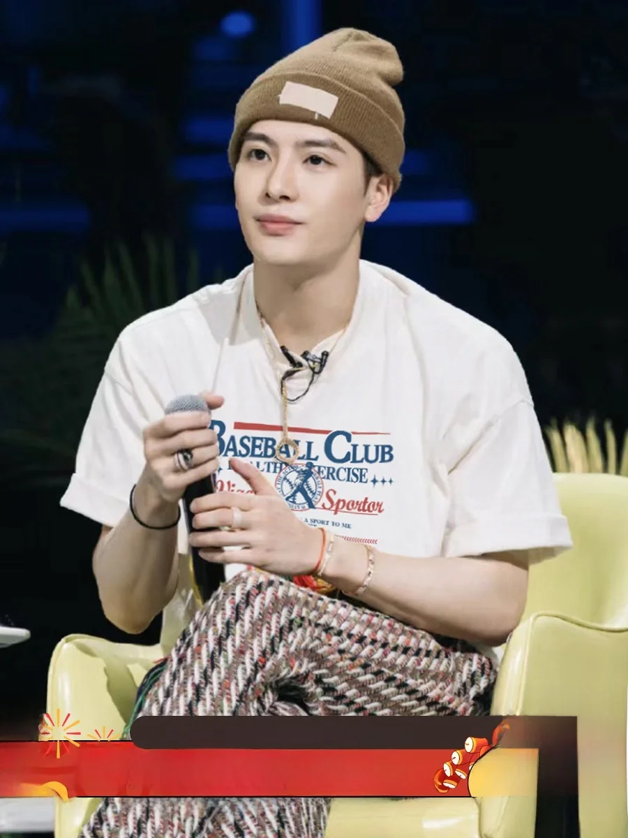 WANG Jiaer Same Sle American vintage Letters Print Heavy Short sleeve T-shirt Men Summer Loose BF Fashion Brand Top |