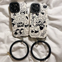 disney cartoon winnie the pooh with lanyard phone cases for iphone 13 12 11 pro max x xr xs max 8 7 plus se2020 back cover