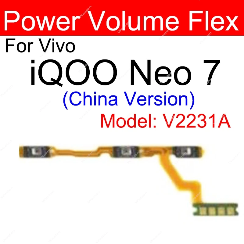 Фото Для Vivo IQOO Neo 6 6Se Neo7 7Se Neo 8, громкость питания, гибкое включение, выключение, громкость, боковая кнопка, детали гибкого кабеля №5