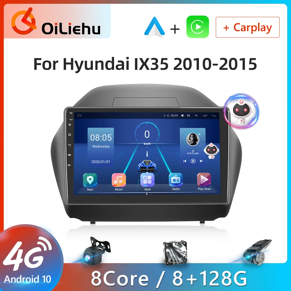 

2 Din Android Car Radio GPS Multimedia Player 4G WiFi DSP Carplay For Hyundai Tucson 2 LM IX35 2010-2015 8+128G 8 Cores
