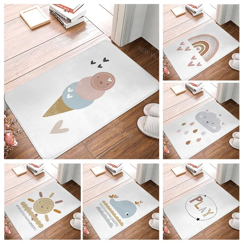 

Anti-slip Bath Mat Bathroom Small Rug Shower Mat Home Decor Door Mat Kitchen Bedroom Entrance Room Mats boho abstract morandi