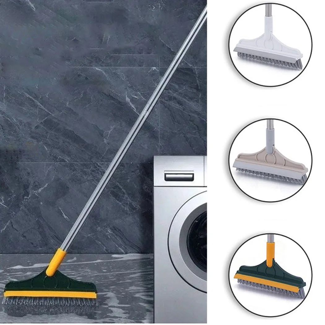 

2 In 1 Washing Windows Toilet Brush Floor Scrub Brush Universal Magic Broom Brush Squeegee Tile Kitchen Cleaning Tools
