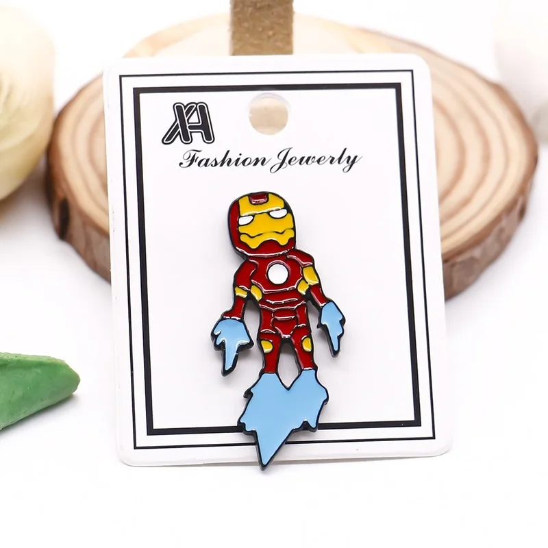 Булавка для детей Marvel Avengers Series с изображением героев комиксов Капитан Америка, Железного Человека и Халка, подарок в стиле фильма.