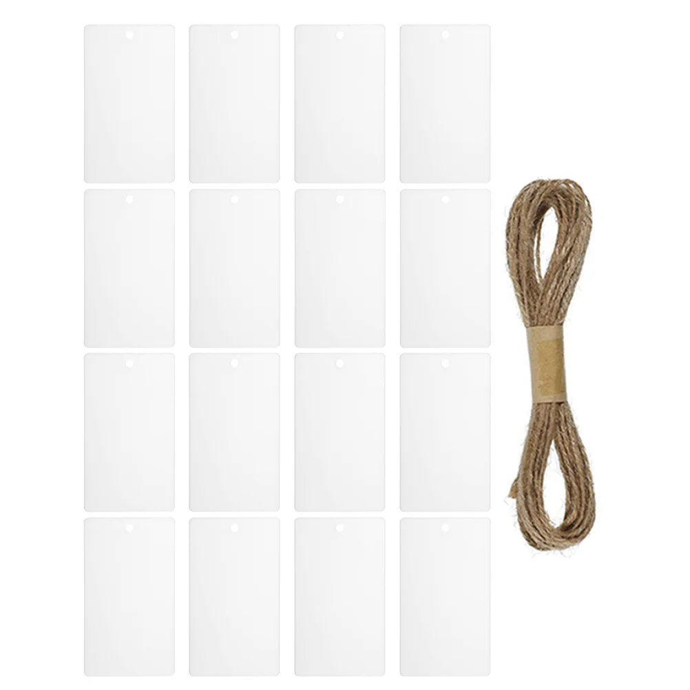 

16pcs White Acrylic Basket Tags Basket Labels Acrylic Organizer Hanging Labels with String