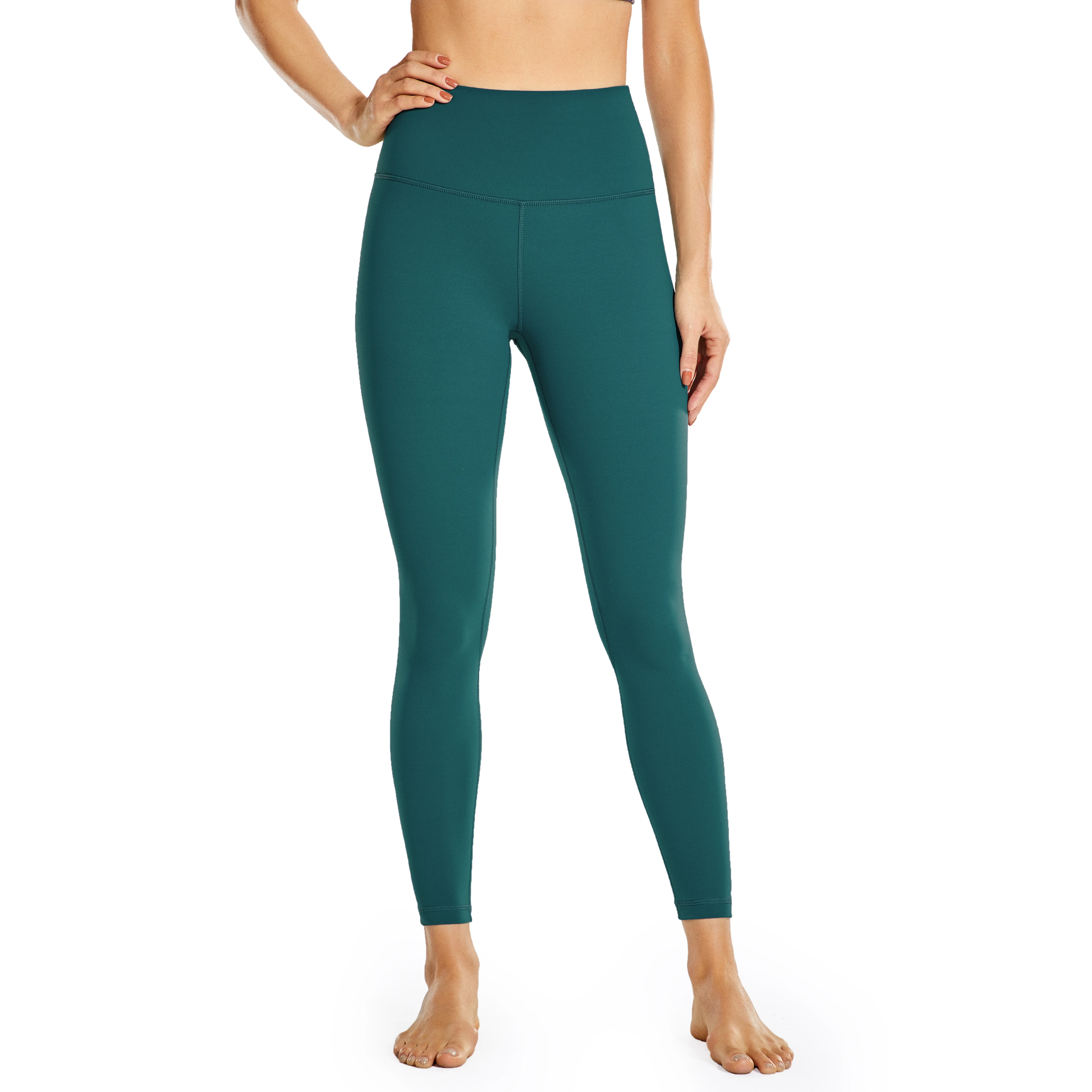 Yoga Leggings Workout High Waisted Women's Matte Brushed Light Fleece Leggings Workout High Waisted Yoga Pants 25 Inches